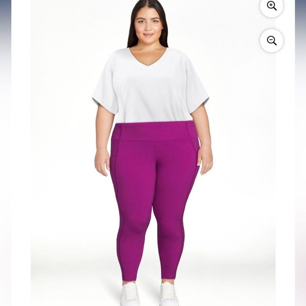 Avia  Active Capri Legging Plus Size Purple XXL (20) media pocket activewear